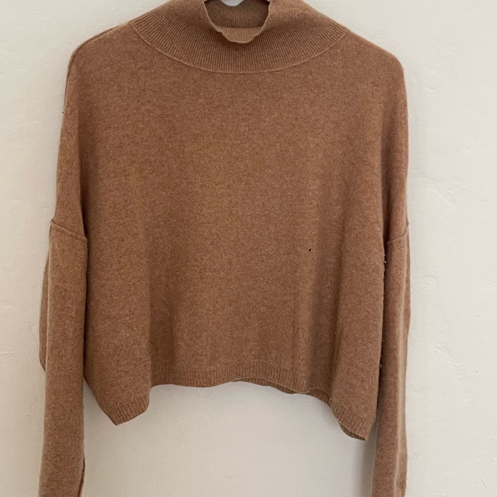 Free People 100% cashmere camel sweater, size small